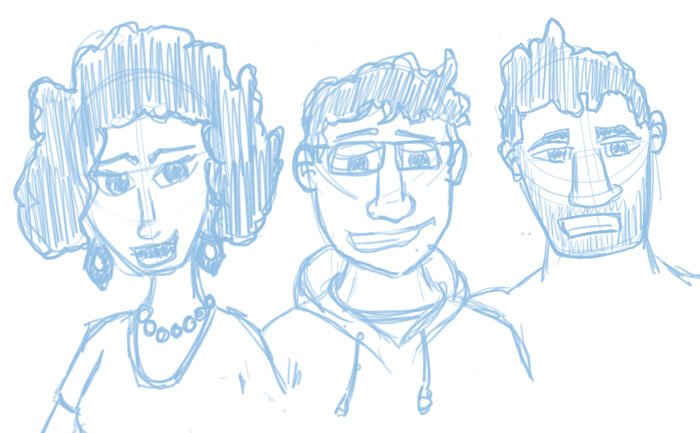 Character sketches from Surface Pro 3